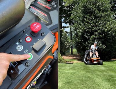 Image showing 7 th Yard Force 38 in. Riding Mower YF48vRX-RER38, 48V 75 Ah, Twin-Blade 3-in-1, 1.5-Acre, Cruise Control, LED