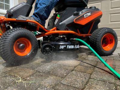 Image showing 8 th Yard Force 38 in. Riding Mower YF48vRX-RER38, 48V 75 Ah, Twin-Blade 3-in-1, 1.5-Acre, Cruise Control, LED