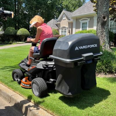 Image showing 7 th Yard Force 38 in. Riding Mower YF56VRX-RER38LI50, 56V 75Ah, Twin-Blade 3-in-1, up to 2.5 Acre, Cruise Control, LED