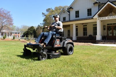 Image showing  56V 42 in. Electric Zero-Turn Up to 4 Acres/Charge, 3-in-1 Deck, 5-in LCD, LED Lights, USB, Rear Hitch