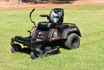 Image showing  56V 42 in. Electric Zero-Turn Up to 4 Acres/Charge, 3-in-1 Deck, 5-in LCD, LED Lights, USB, Rear Hitch