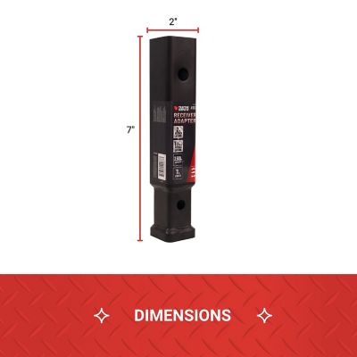 Image showing  Towing Hitch Receiver Adapter, Converts 2 in. to 1-1/4 in., Matte Black