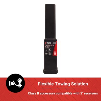 Image showing  Trailer Hitch Extension Tube for 2 in. Receivers, 8 in., Matte Black