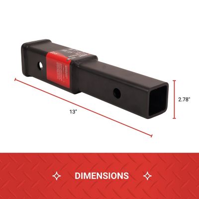 Image showing 5 th Tractor Supply Trailer Hitch Extension Tube for 2 in. Receivers, 8 in., Matte Black