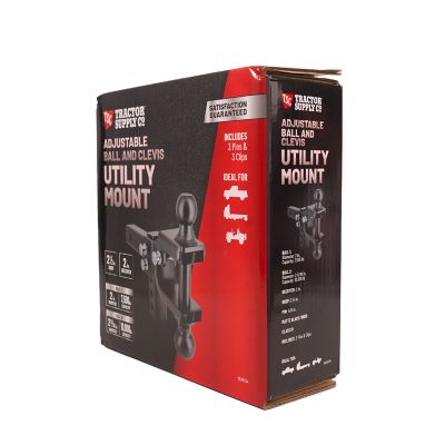 Image showing 8 th Tractor Supply 2 in. Adjustable Ball and Clevis Utility Mount with 2 in. and 2-5/16 in. Balls, 2.5 in. Drop, 10,000 lb. Capacity