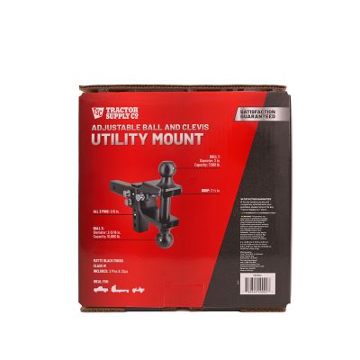 Image showing 9 th Tractor Supply 2 in. Adjustable Ball and Clevis Utility Mount with 2 in. and 2-5/16 in. Balls, 2.5 in. Drop, 10,000 lb. Capacity