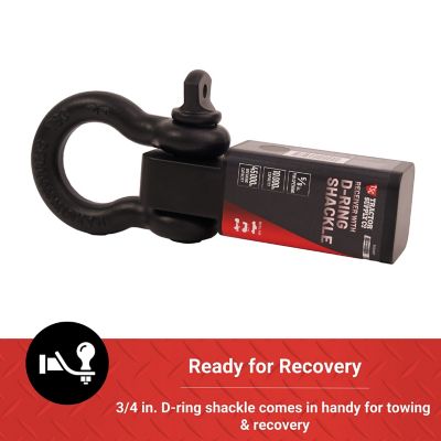 Image showing  Trailer Hitch Receiver with 3/4 in. D-Ring Shackle, Matte Black