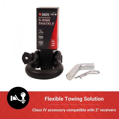 Image showing  Trailer Hitch Receiver with 3/4 in. D-Ring Shackle, Matte Black