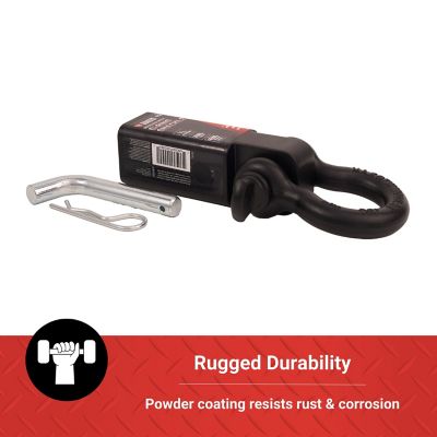 Image showing  Trailer Hitch Receiver with 3/4 in. D-Ring Shackle, Matte Black