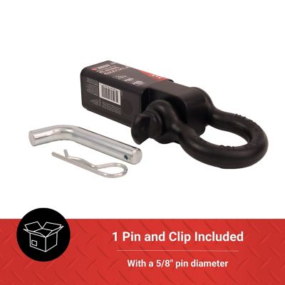 Image showing 5 th Tractor Supply Trailer Hitch Receiver with 3/4 in. D-Ring Shackle, Matte Black