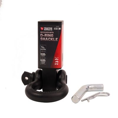 Image showing 7 th Tractor Supply Trailer Hitch Receiver with 3/4 in. D-Ring Shackle, Matte Black