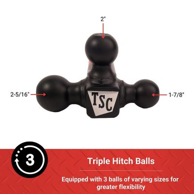 Image showing 6 th Tractor Supply 2 in. Tri-Ball Hitch Mount with 1-7/8 in., 2 in. and 2-5/16 in. Balls, 10,000 lb. Capacity