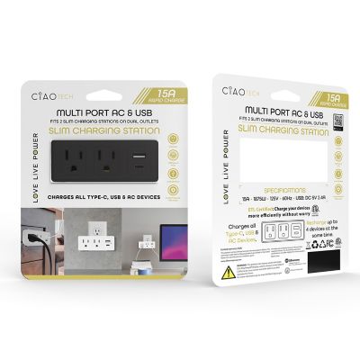 CIAO Tech Multiport Slim AC Outlet/Charger, CPATS01-041