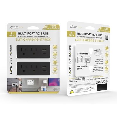 CIAO Tech Multiport Slim AC Outlet/Charger, CPAT201-048