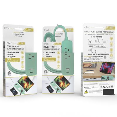 CIAO Tech Extendble Cord with Dual USB, CPAT552-045