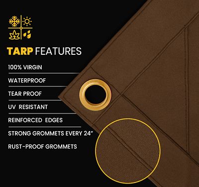 Image showing 1 th Protarp Water and UV Resistant Canvas Tarp, PT-302-5X7