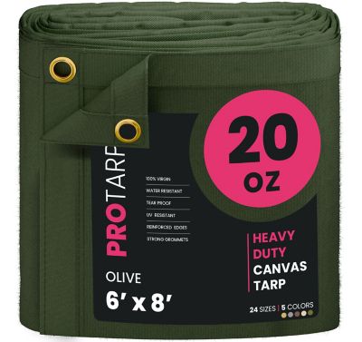 Protarp Water and UV Resistant Canvas Tarp, PT-403-6X8