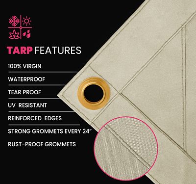 Image showing  Water and UV Resistant Canvas Tarp, PT-404-6X8