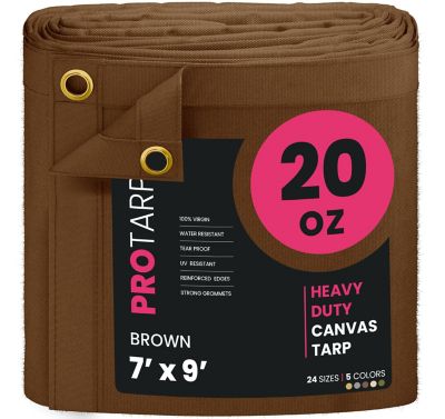 Protarp Water and UV Resistant Canvas Tarp, PT-402-7X9