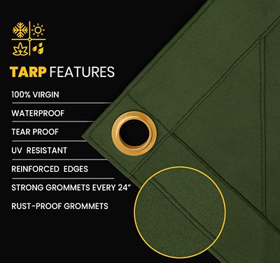 Image showing  Water and UV Resistant Canvas Tarp, PT-303-8X16