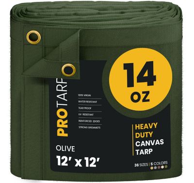 Protarp Water and UV Resistant Canvas Tarp, PT-303-12X12