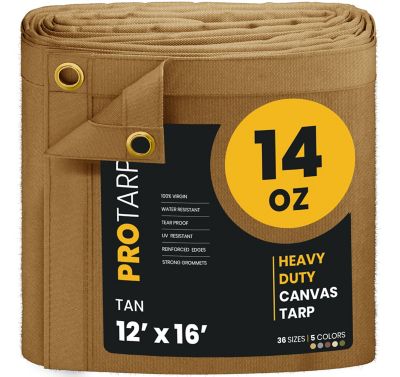 Protarp Water and UV Resistant Canvas Tarp, PT-305-12X16