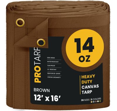 Protarp Water and UV Resistant Canvas Tarp, PT-302-12X16