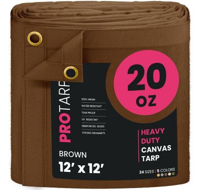 Protarp Water and UV Resistant Canvas Tarp, PT-402-12X12