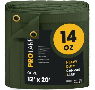 Protarp Water and UV Resistant Canvas Tarp, PT-303-12X20