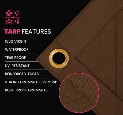 Image showing  Water and UV Resistant Canvas Tarp, PT-402-14X14