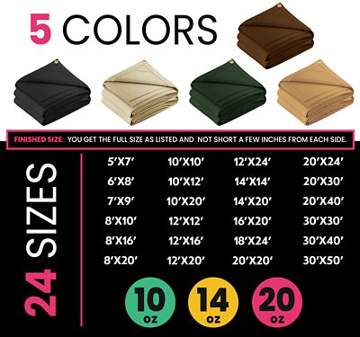 Image showing  Water and UV Resistant Canvas Tarp, PT-402-14X14