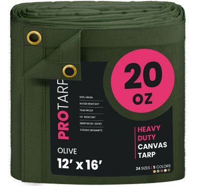 Protarp Water and UV Resistant Canvas Tarp, PT-403-12X16