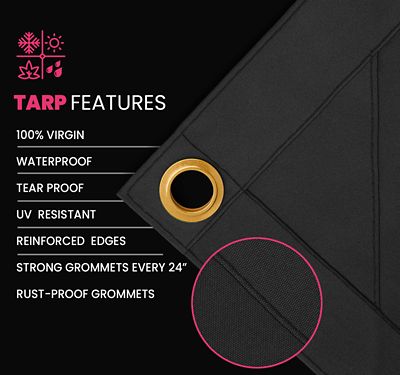 Image showing  Water and UV Resistant Canvas Tarp, PT-401-12X16