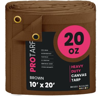 Protarp Water and UV Resistant Canvas Tarp, PT-402-10X20