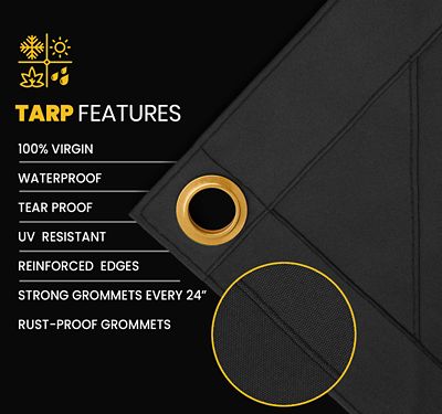 Image showing  Water and UV Resistant Canvas Tarp, PT-301-14X20