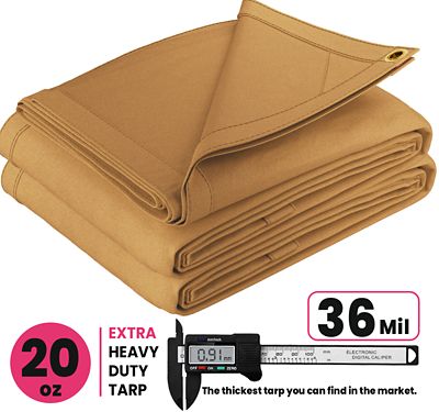 Image showing  Water and UV Resistant Canvas Tarp, PT-405-14X20