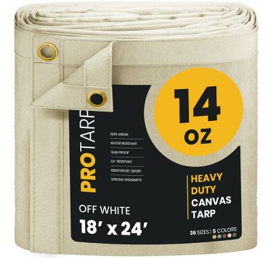 Protarp Water and UV Resistant Canvas Tarp, PT-304-18X24