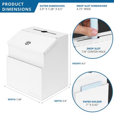 Image showing 6 th Barska Suggestion and Ballot Drop Box with Paper Holder and Key Lock