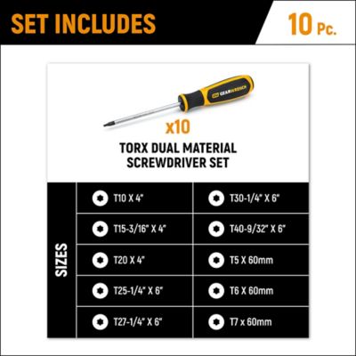 Image showing  10 pc. Torx Dual Material Screwdriver Set in Foam Storage Tray