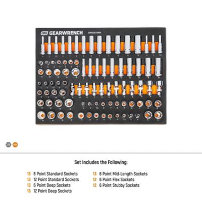 Image showing  89 pc. 1/4 in. Drive Master Metric Socket Set in Foam Storage Tray