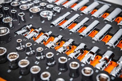 Image showing 5 th GEARWRENCH 89 pc. 1/4 in. Drive Master Metric Socket Set in Foam Storage Tray