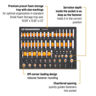 Image showing  68 pc. 1/4 in. Dr Master SAE Socket Set in Foam Storage Tray