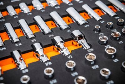 Image showing 6 th GEARWRENCH 68 pc. 1/4 in. Dr Master SAE Socket Set in Foam Storage Tray