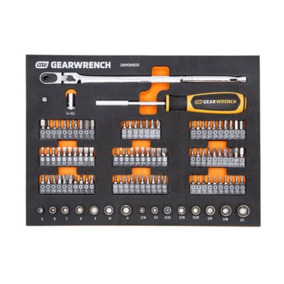 GearWrench 105 pc. 1/4 in. Drive Slim Head Mechanics Tool Set in Foam Storage Tray