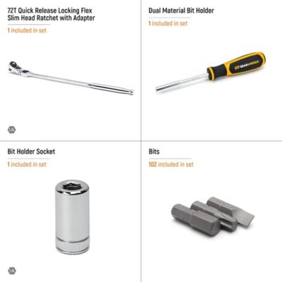 Image showing  105 pc. 1/4 in. Drive Slim Head Mechanics Tool Set in Foam Storage Tray