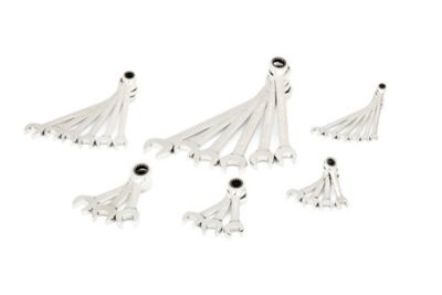 Image showing  28 pc. 72-Tooth 12 Point Metric Standard & Stubby Combination Ratcheting Wrench Set with Foam Storage Tray