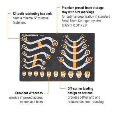 Image showing  20 pc. Specialty Ratcheting Metric Wrench Set in Foam Storage Tray