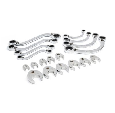Image showing  19 pc. Specialty Ratcheting SAE Wrench Set in Foam Storage Tray
