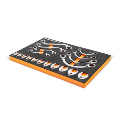 Image showing  19 pc. Specialty Ratcheting SAE Wrench Set in Foam Storage Tray