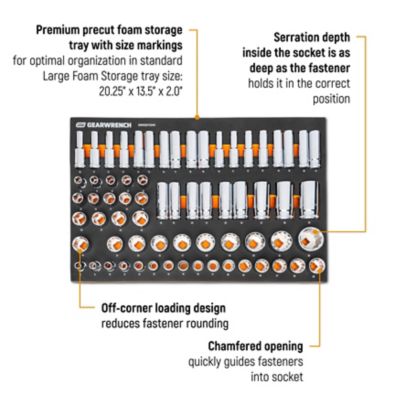 Image showing  67 pc. 1/2 in. Drive Master Metric Socket Set in Foam Storage Tray